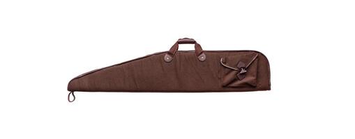 Soft green case for weapons isolate on a white background. Luxury case for storage and transportation of a hunting rifle. photo