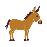A donkey is standing in front of a white background vector