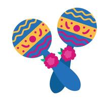 Two maracas with colorful designs on them vector