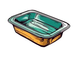 A plastic container with a lid on it vector