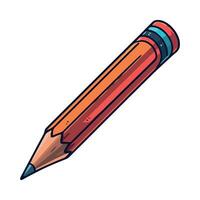 A pencil with a red tip on a white background vector