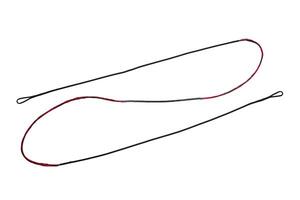 Bowstring for a bow or crossbow. Tightly woven nylon threads into one string. Isolate on a white back photo