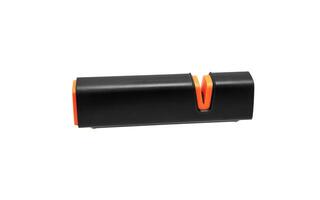 Knife sharpener. Manual device for sharpening the knife blade. Isolate on a white background. photo