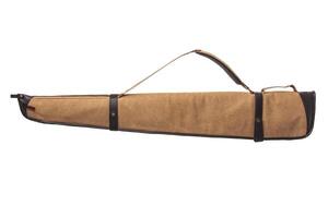 Brown soft case for guns isolated for white photo