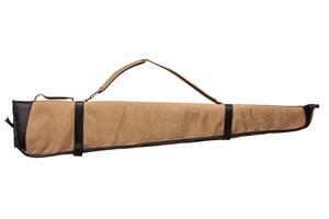 Brown soft case for guns isolated for white photo