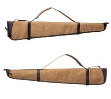 Brown soft case for guns isolated for white photo