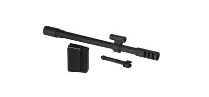 Spare interchangeable barrel for automatic carbine. Isolate on a white back. photo