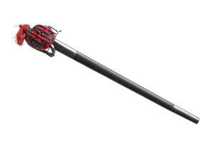 Knight's sword isolated on a white background. Old sword medieval weapon knight equipment. photo