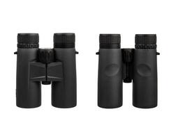 Modern binoculars. An optical instrument for observation at long distances. Isolate on a white back. photo