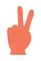 A hand with two fingers up and a peace sign vector