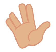 A hand with five fingers up on a white background vector