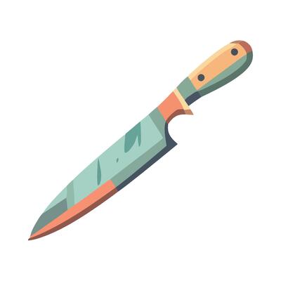 A knife with a green handle and orange handle