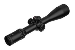 Modern sniper scope. Optical device for aiming and shooting at long distances. Isolate on white back photo