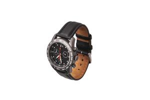 Wristwatch isolate on a white background.Sport watch with leather bracelet. Watches for scuba divers photo