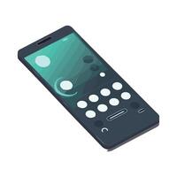 A smartphone with a button on the screen vector