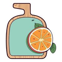 A bottle of orange juice with a slice of orange on top vector