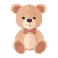 A teddy bear with a bow tie on its head vector