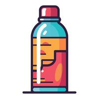 A bottle of soda with a red cap on it vector