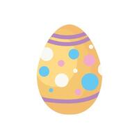 Easter egg with polka dots on white background vector