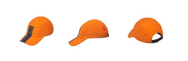 Baseball cap from different sides. Mockup for design creation. Isolate on white back. photo