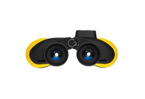 Modern black and yellow waterproof and unsinkable marine binoculars.. Surveillance device. Device for viewing at a distance. Isolate on a white back photo