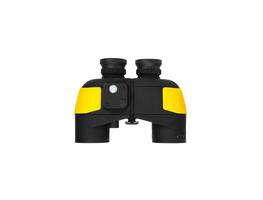 Modern black and yellow waterproof and unsinkable marine binoculars.. Surveillance device. Device for viewing at a distance. Isolate on a white back photo