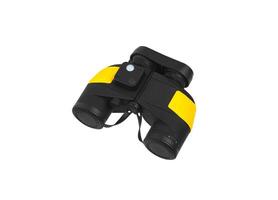 Modern black and yellow waterproof and unsinkable marine binoculars.. Surveillance device. Device for viewing at a distance. Isolate on a white back photo