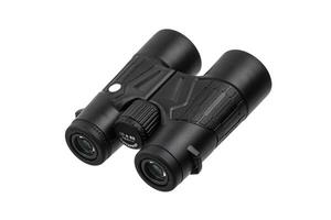 Modern binoculars. An optical instrument for observation at long distances. Isolate on a white back. photo