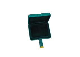 Small open case on a clasp with velvet inside. Gift box isolate on a white back photo