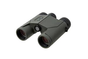 Modern binoculars. An optical instrument for observation at long distances. Isolate on a white back. photo