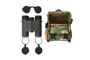 Modern binoculars. An optical instrument for observation at long distances. Isolate on a white back. photo