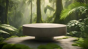 A round table in the middle of a forest video