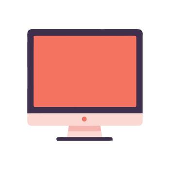 A computer monitor with a red screen on it vector