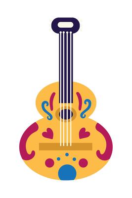 A guitar with a heart on it