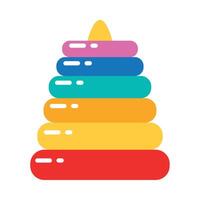 A colorful stack of toys on a white background vector
