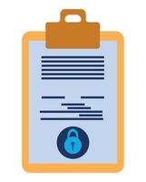 A clipboard with a padlock on it vector