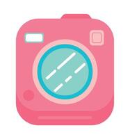 A pink camera icon on a white background vector