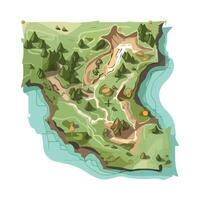 An illustration of a map of a forest vector