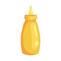 A yellow bottle of ketchup on a white background vector