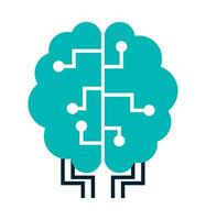 A brain with a circuit board on it vector