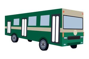 A green bus on a white background vector