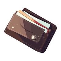 Wallet with credit cards and money illustration vector