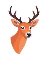 A deer head with horns on it vector