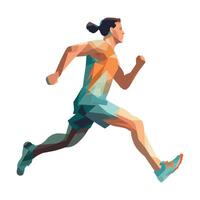 A man running in a low polygonal style vector