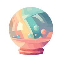 A colorful glass ball with bubbles inside vector