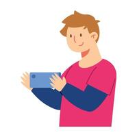 A man holding a tablet computer vector