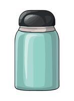 A jar with a lid and a black lid vector