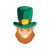 A cartoon leprechaun wearing a green hat vector