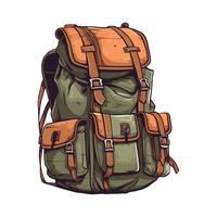 A drawing of a backpack with two straps vector