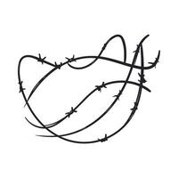 Barbed wire icon isolated on white background vector
